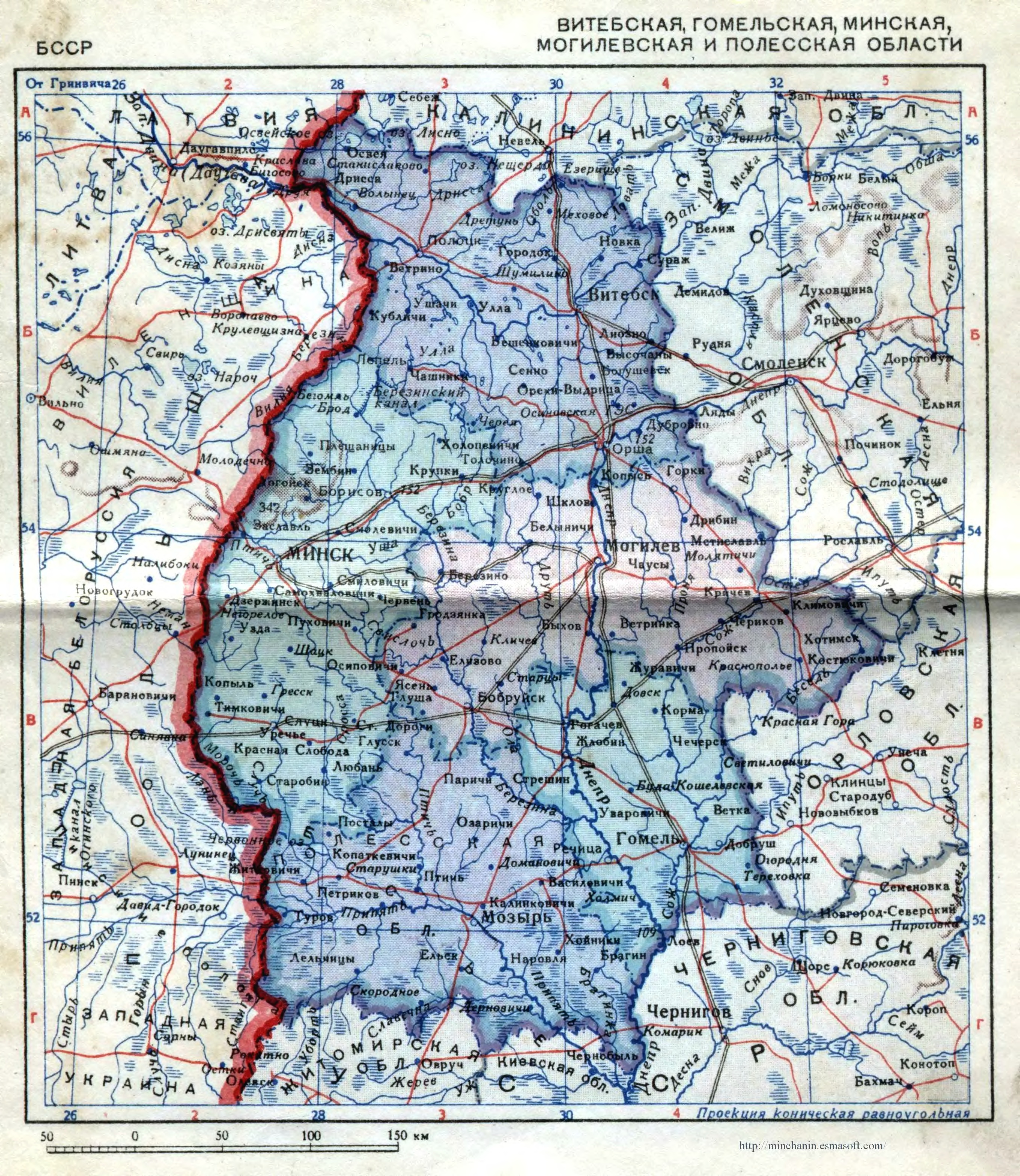 Полесская область белоруссии карта